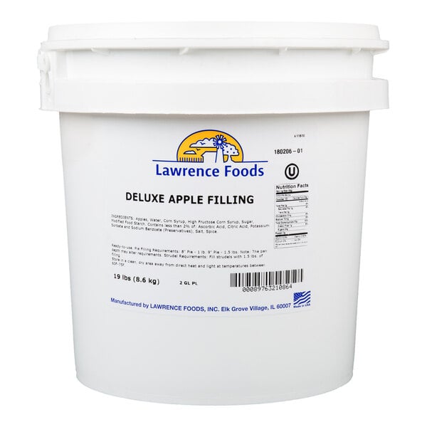 Lawrence Foods 19 lb. Pail Deluxe Apple Pie Filling