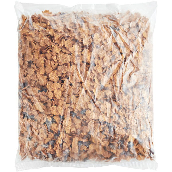 A Kellogg's Raisin Bran 56 oz. bag of cereal in a plastic bag.