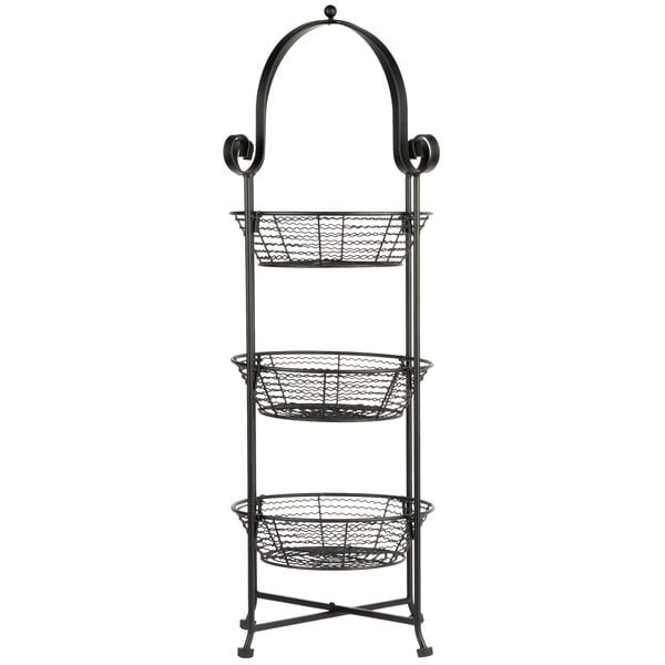 3 Tier Round Black Wire Display Rack 11 X 30   1731766 