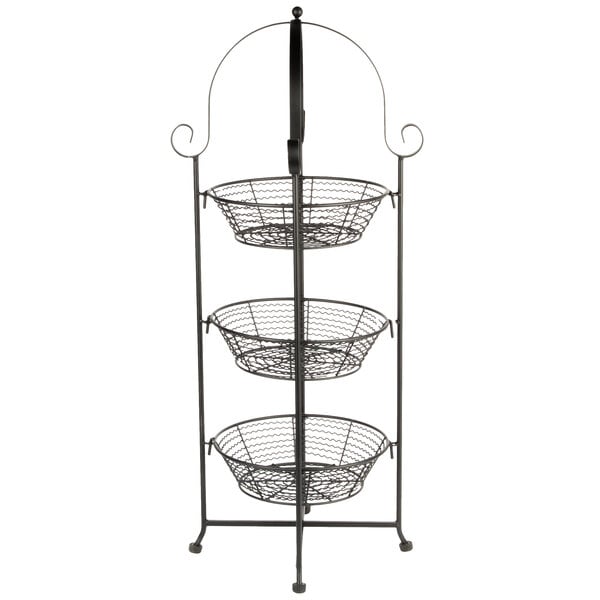 3 Tier Round Black Wire Display Rack - 11