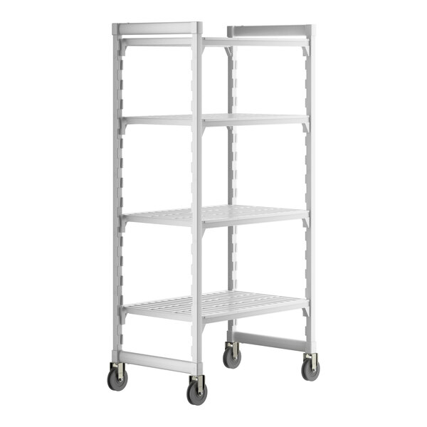 Cambro CPHU243675V4480 Camshelving® Premium Mobile Shelving Unit with 4 Vented Shelves 24" x 36" x 75"