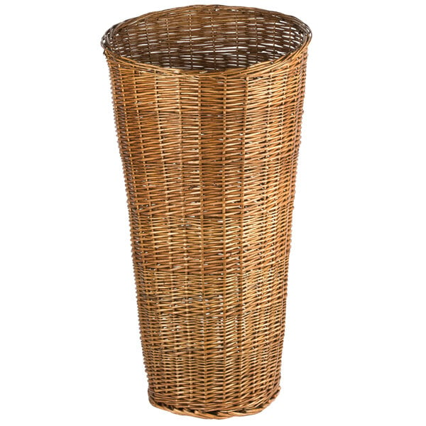 Tall Round Wicker Display Basket with Insert Tray 19" x 36"