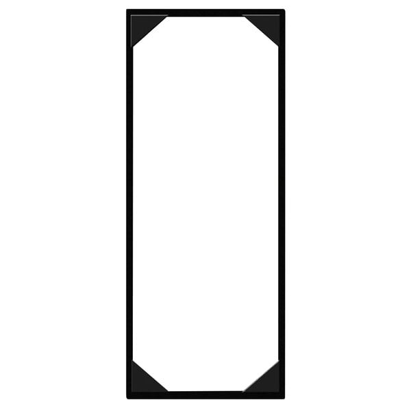 A rectangular black frame with a white screen.