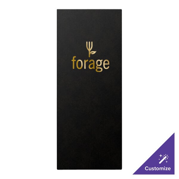 A black rectangular Menu Solutions Chadwick menu cover with gold text.