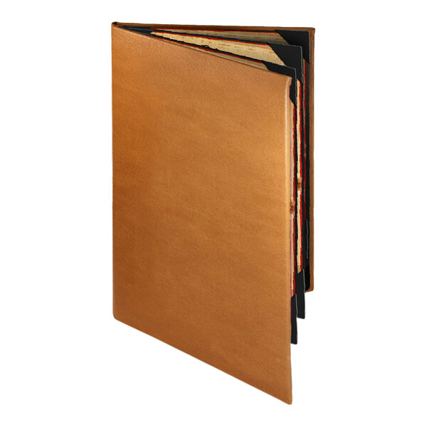Menu Solutions BEL60B Bella Collection 5 1/2" x 11" Soft Leather-Like 6 View Booklet Menu Cover