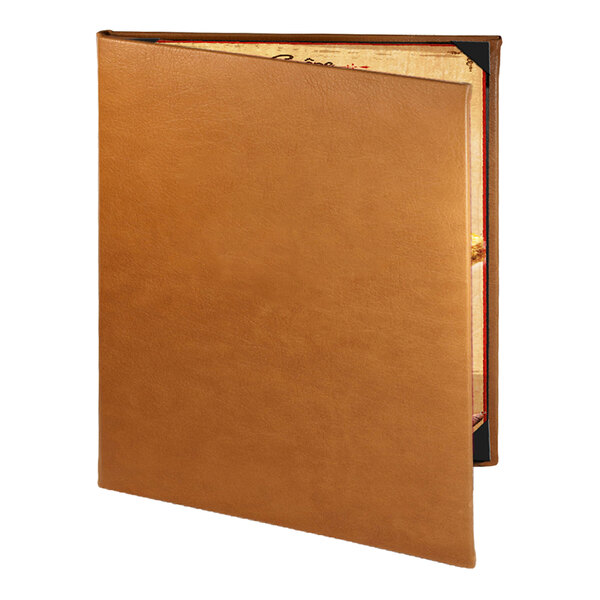 Menu Solutions BEL20C Bella Collection 8 1/2" x 11" Soft Leather-Like 2 View Booklet Menu Cover