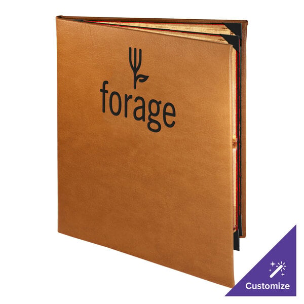 Menu Solutions BEL40C Bella Collection 8 1/2" x 11" Customizable Soft Leather-Like 4 View Booklet Menu Cover