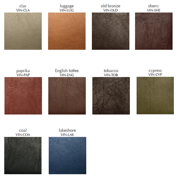 A group of different leather-like menu covers in red, brown, and black.