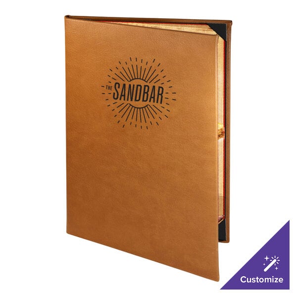 Menu Solutions BEL20D Bella Collection 8 1/2" x 14" Customizable Soft Leather-Like 2 View Booklet Menu Cover