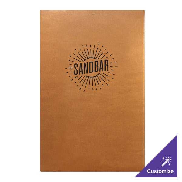 Menu Solutions BEL10D Bella Collection 8 1/2" x 14" Customizable Soft Leather-Like 1 View Booklet Menu Cover