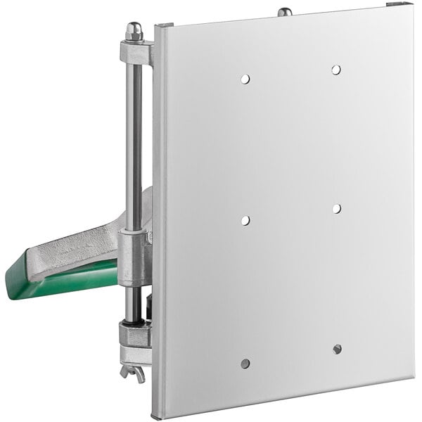 A white metal panel with holes for a Garde Heavy-Duty French Fry Cutter.