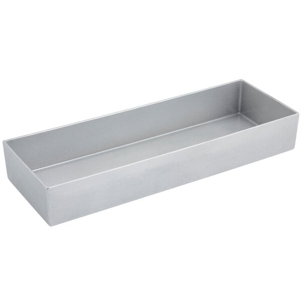 A silver rectangular Bon Chef cast aluminum bowl.