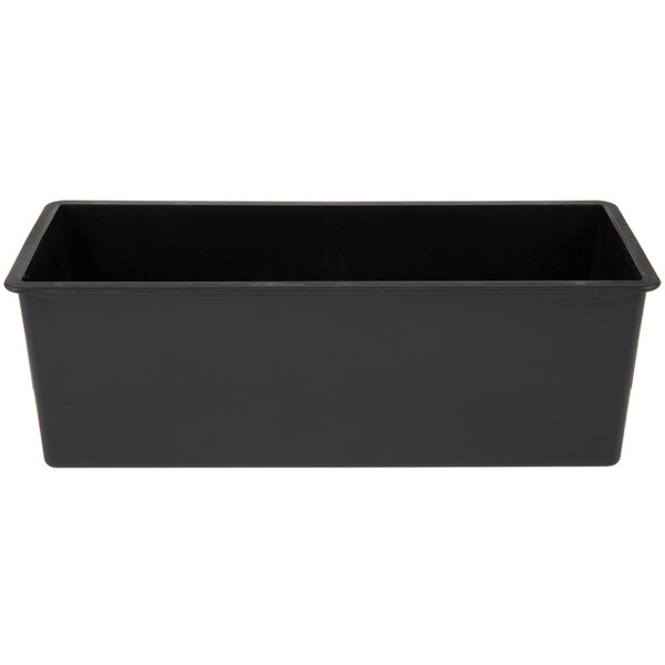 A black rectangular Matfer Bourgeat non-stick bread loaf pan.