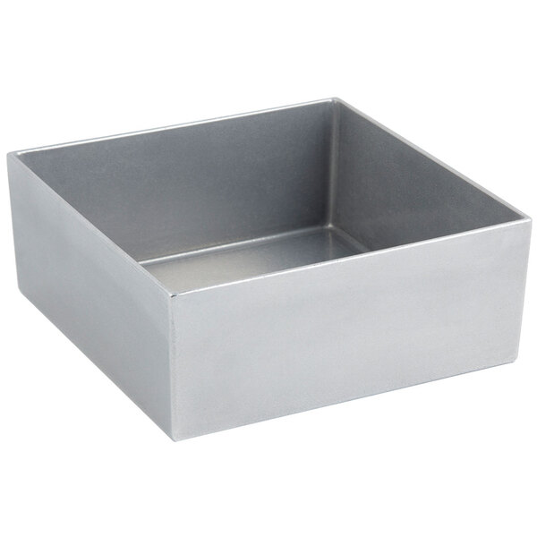 A silver square Bon Chef pewter-glo bowl.