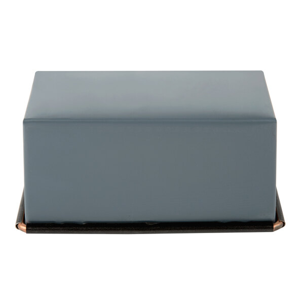 A grey rectangular Matfer Bourgeat bread loaf pan.