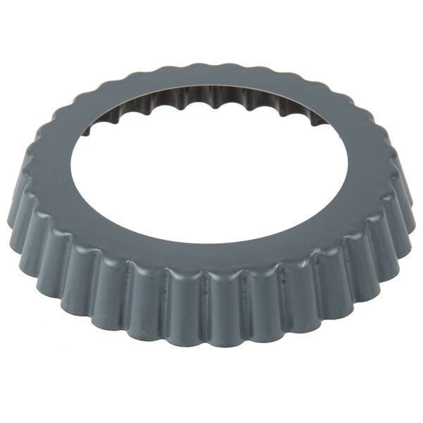 A Matfer Bourgeat fluted tart pan with a removable bottom on a white background.