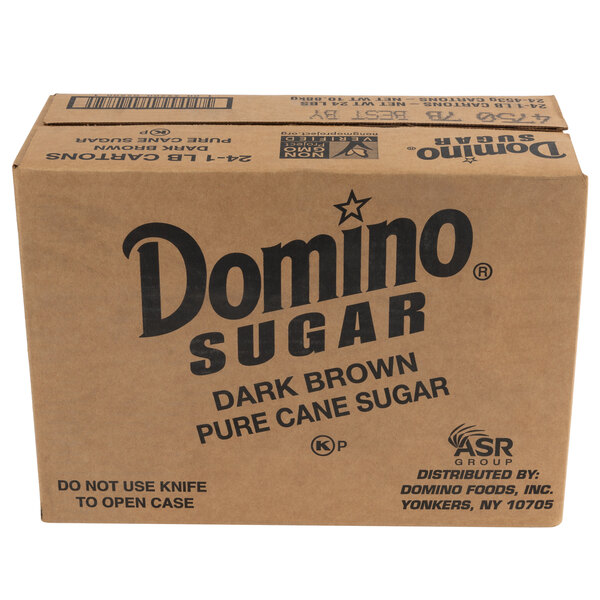 Domino Dark Brown Sugar 1 lb. Box - 24/Case
