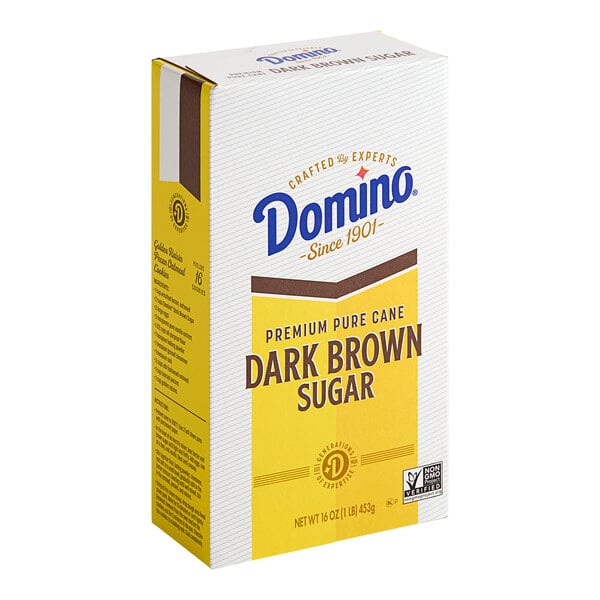 Domino Dark Brown Sugar 1 lb. Box - 24/Case