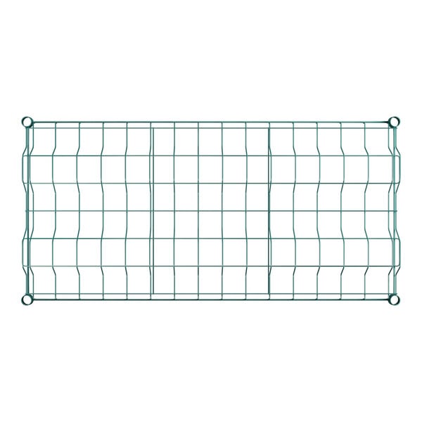 A green wire mesh grid on a white background.