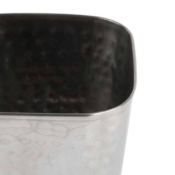 An American Metalcraft stainless steel square fry cup.