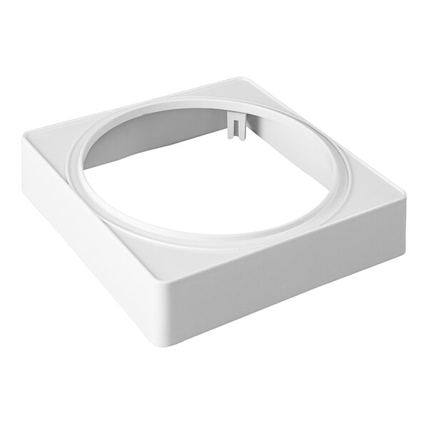 A white square tub cover.