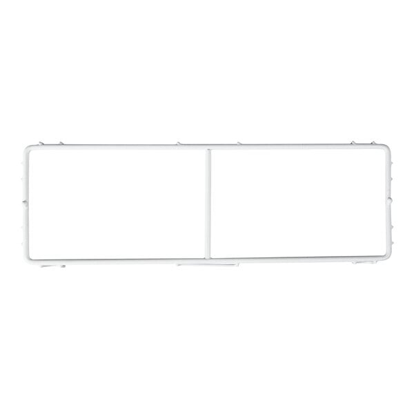 A white rectangular shelf with a white frame.