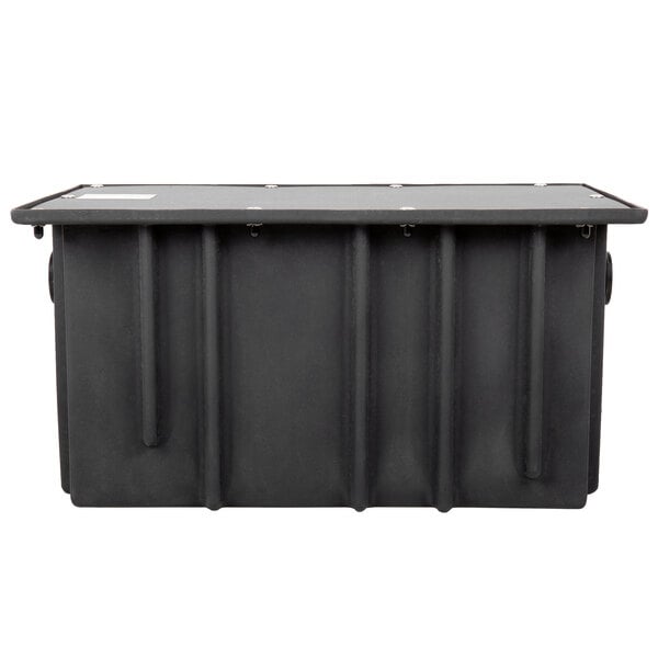 An Ashland black rectangular PolyTrap grease trap.