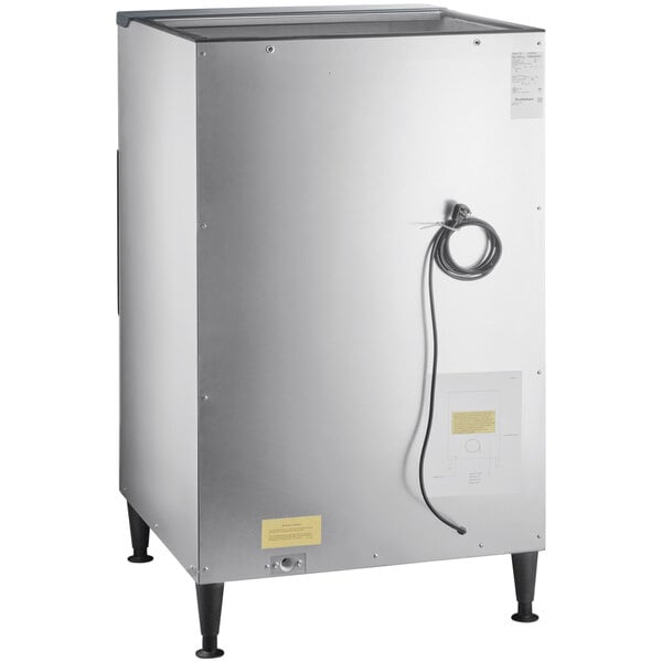 A silver rectangular Scotsman HD30B-1 iceValet ice dispenser with a black cable.