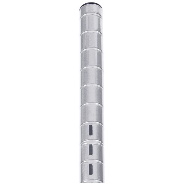 A silver cylindrical Metro qwikSLOT post with holes.