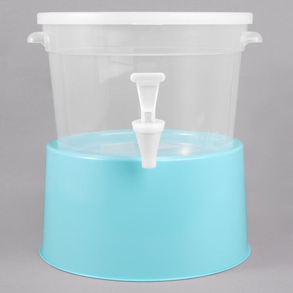 Choice Round 3 Gallon Translucent, Round Plastic Beverage Tub
