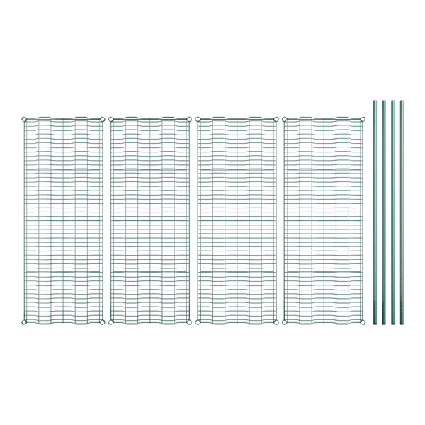 Regency wire mesh drying rack shelves with long rods.