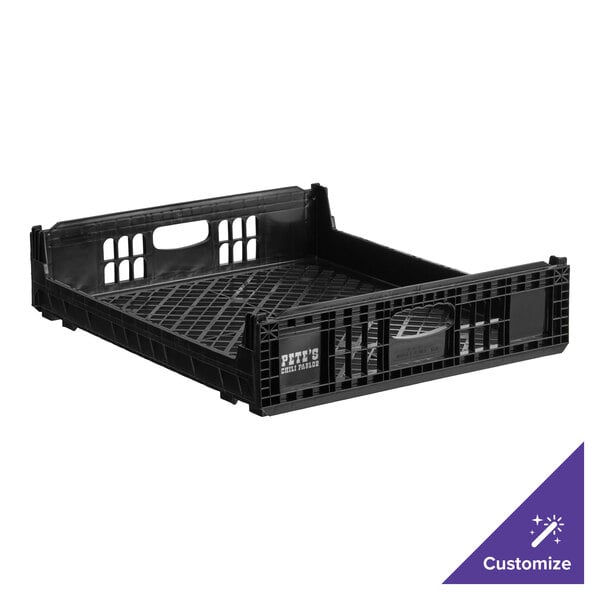 Orbis NPL650 27" x 22" x 6" Customizable Black Bakery Bread Tray / Bread Rack