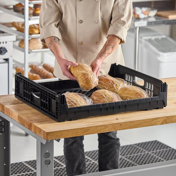 Orbis NPL650 27" x 22" x 6" Customizable Black Bakery Bread Tray / Bread Rack
