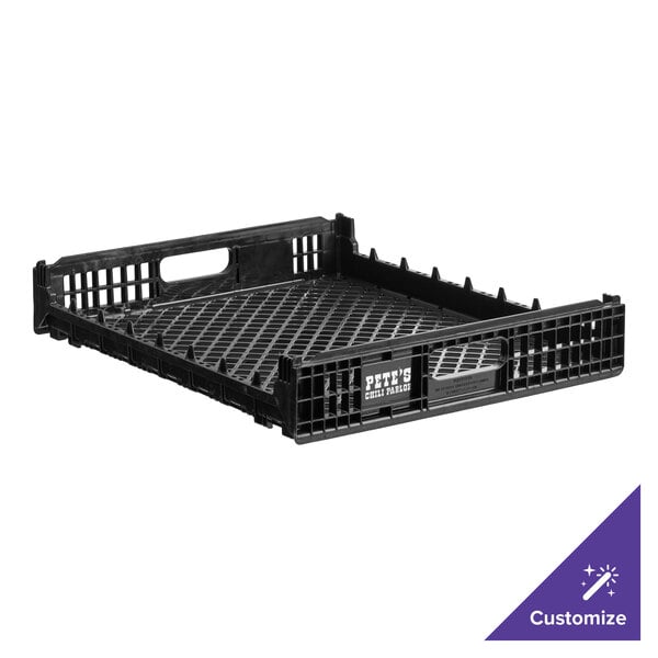 Orbis NPL630B 26" x 22" x 4" Customizable Black Double Bun Bakery Tray / Bread Rack