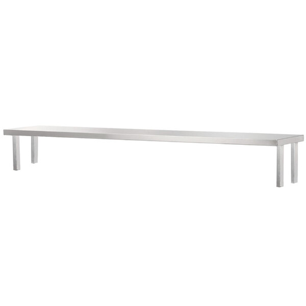 A long metal True service shelf with legs.