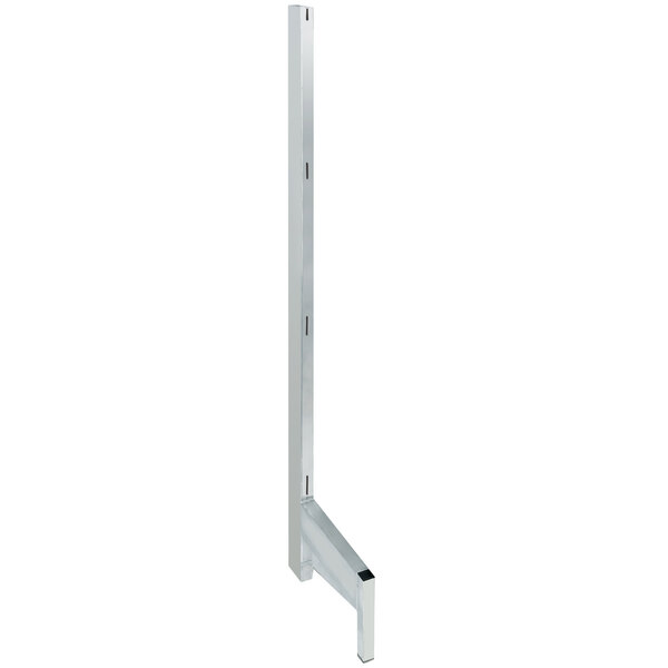 A long metal pole with a rectangular black handle on one end.