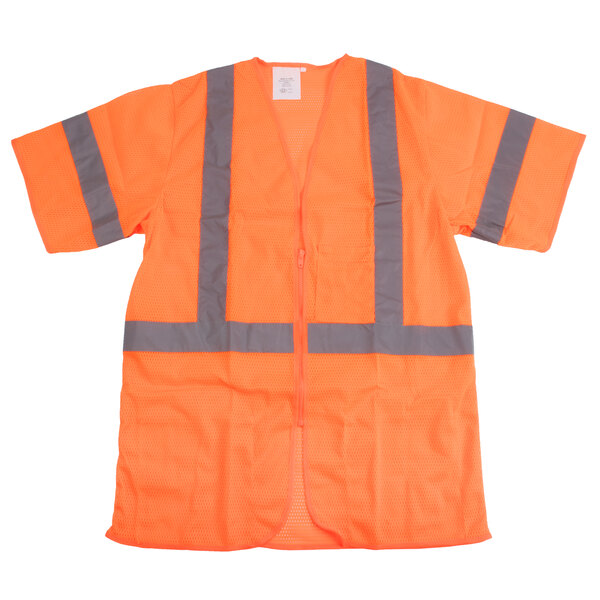 A Cordova orange safety vest with grey reflective stripes.