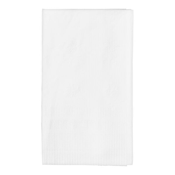 A white, rectangular, 3-ply dinner napkin.
