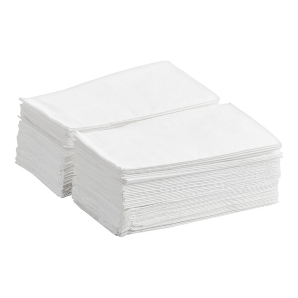 A stack of white 3-ply dinner napkins.