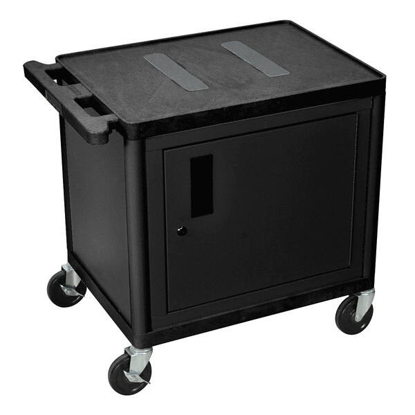 Luxor LE27C-B Black 2 Shelf A/V Cart with Electrical Assembly and ...