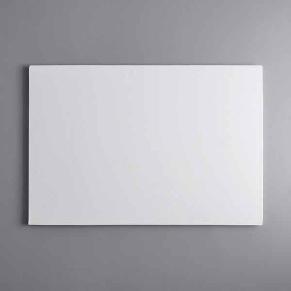 A white rectangular Enjay cake board with a black border.