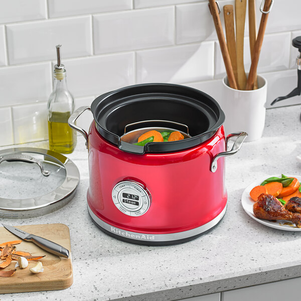 Kitchenaid Kmc4241ca Candy Apple Red 4 Qt Multi Cooker 120v Image Preview