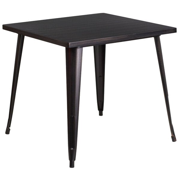 Flash Furniture CH 51040 29 BQ GG 31 3 4 Black Antique Gold Metal Indoor Outdoor Square Cafe Table Flash Furniture CH 51040 29 BQ GG 31 3 4 Black Antique Gold Metal Indoor Outdoor Square Cafe Table