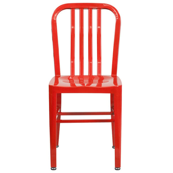 Flash Furniture Ch 61200 18 Red Gg Red Metal Indoor Outdoor Chair With Vertical Slat Back