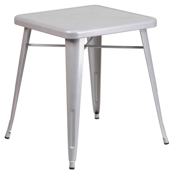 Flash Furniture Ch 31330 29 Sil Gg 24 Silver Metal Indoor Outdoor Flash Furniture Ch 31330 29 Sil Gg 24 Silver Metal Indoor Outdoor Square Cafe Table