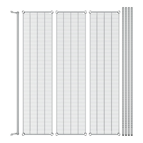 A Regency chrome wire garment rack with several rods.