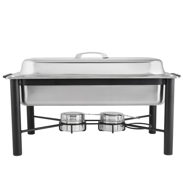 Choice 8 Qt. Wrought Iron Pillar Chafer Kit with Stainless Steel Cover