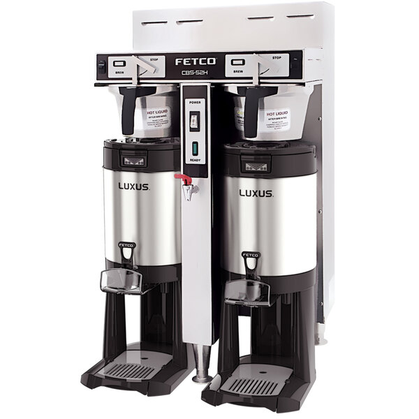 Two Fetco stainless steel automatic coffee brewers.