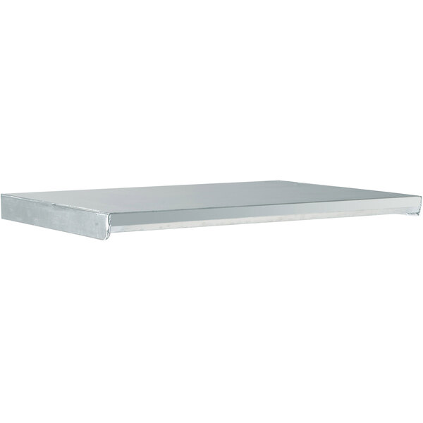 A silver rectangular Channel Cantilever shelf.