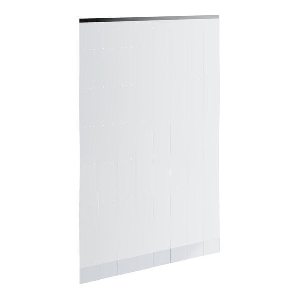 A clear strip curtain designed for display coolers, measuring 48 inches by 55 inches.